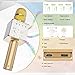 Nequare Wireless Bluetooth Karaoke Microphone 3-in-1 Portable Handheld Karaoke Mic Speaker Machine for iPhone/Android/iPad/Sony,PC and All Smartphone (Gold)