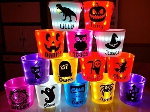 Halloween Light Up Bucket Personalized, LED lights