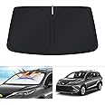 KUST Windshield Sun Shade for Toyota Sienna Mini Van Accessories 2021-2024 2025 Window Sunshade Sun Visor Protector Foldable Blocks UV Rays Keep Your Car Cooler