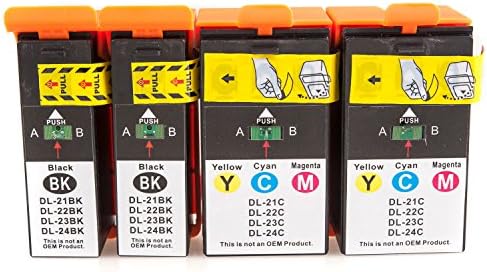 Compatible Ink Cartridge Replacement for Dell 21 (2 Black, 2 Tri Color, 4-Pack)