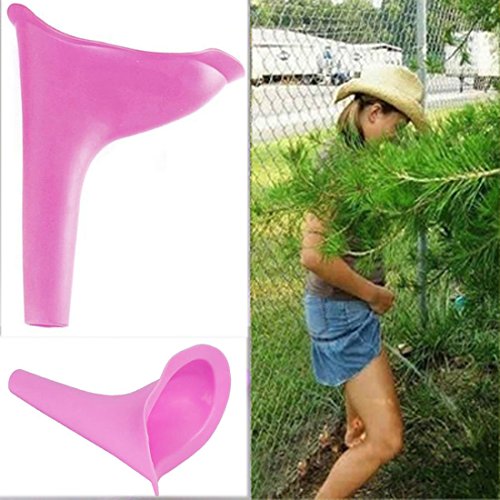 4 Pcs Female Urination Device Travel Camping Urinal For Women, Reusable Outdoor Standing Pee Portable Urinal Tool with Storage Bag … (Pink)