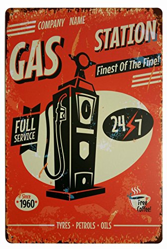ERLOOD Company Name Gas Station Full Service Free Coffee Retro Vintage Decor Metal Tin Sign 12 X 8 Inches - Thumbnail 2
