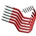 AIYoo Bike Hooks Heavy Duty Bicycle Storage Hooks Set of 6,Screw-in Utility Storage Hangers Shed Garage Garden Hook Plastic Coated for Wall Mount/Ceiling Red