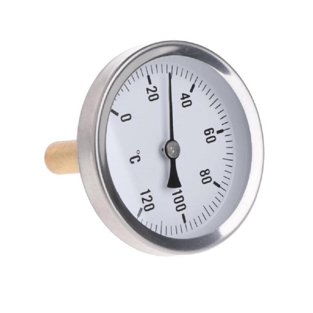 zalati Thermometer with 63mm Dial Horizontal Aluminum Temperature Gauge Meter for Liquid Water Oil Tank