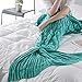 yashidali Wearable Mermaid Tail Blanket Crochet, All Seasons Warm Knitted Bed Blankets Sofa Living Room Quilt for Kids and Adults, Fish-Scales Pattern, 76.8
