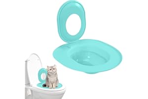 GENERIC Cat Toilet Training Kit, Cat Toilet Seat Training Kit, Caat Toilet Traiining System, Teach to Use | Reusable Thrainer, Trainig Seat Tool, Box for Pet Cleaning (Blue)