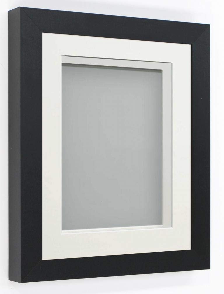 Rickman Box Frame Black with Off-White Mount, 8x6 for 5x3 inch
