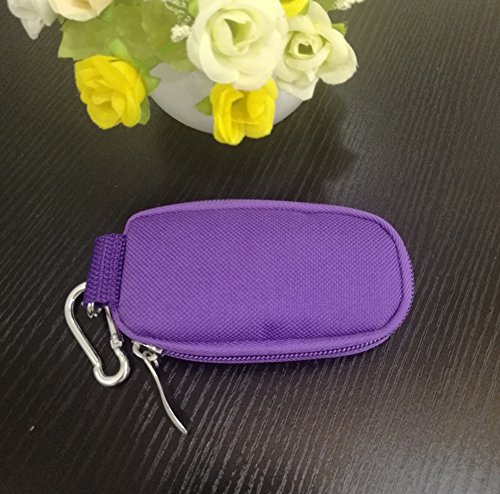 Keychain Essential Oil Carrying Case Holds 10 Bottles 2ml&3ml for Travel or Home Storage Shockproof Padded Thick Foam Inside with Six Colors(Purple)
