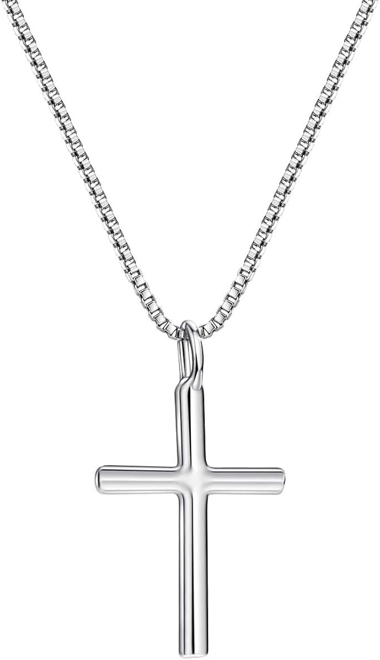 Mints Solid Silver Cross Pendant Necklace 925 Sterling