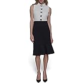 Karl Lagerfeld Womens Sleeveless Flounce Hem Sheath Dress