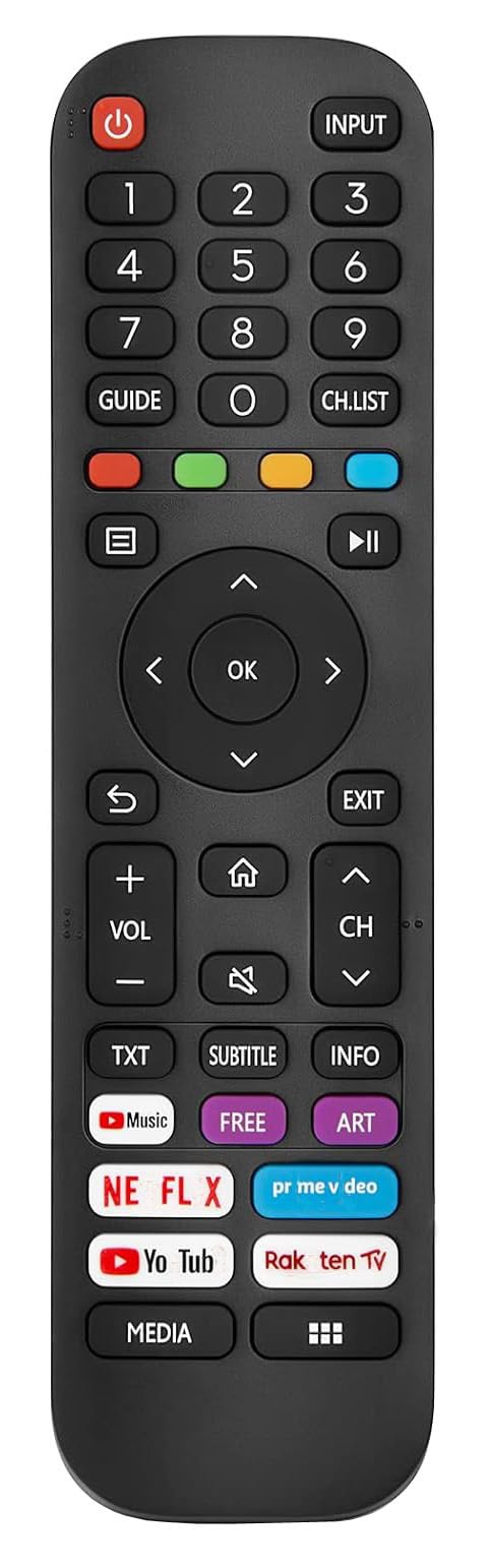 EN2G30H Universal Remote Control Compatible for Hisense 43A6BGTUK 50A6BGTUK 58A6BGTUK 65A6BGTUK 55A7GQTUK VIDAA Smart TV