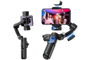 Professional Handheld Upgraded Intelligent AI Face Tracking 3-Axis Gimbal Stabilizer with Wireless Microphone & Fill Light– S