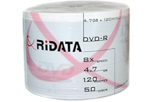 50 Ritek Ridata 8X DVD-R 4.7GB White Inkjet Hub Printable