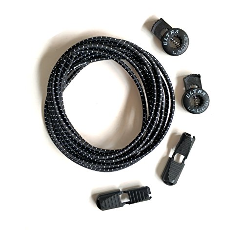 No Tie Elastic Shoe Lace With Lock - Ultra Laces (Black)