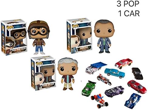 Funko POP! Tomorrowland:YOUNG FRANK WALKER, FRANK WALKER and DAVID NIX Toy Action Figures Plus 1 Diecast model Metal cars Random - 3 POP 1 Diecast Model Metal Cars Random. Best Gift Bundle