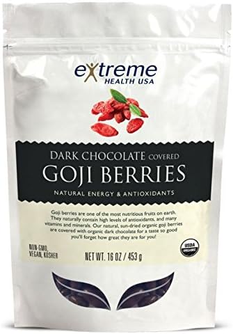 Extreme Health Usa Organic Goji Berries Covered with Dark Chocolate, 16-Ounce
