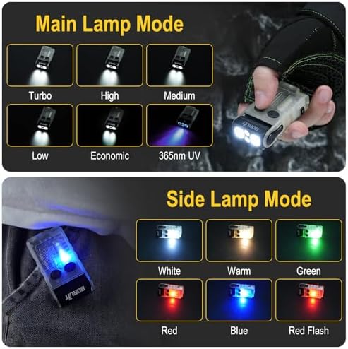 V20 Mini Torcia, Torcia Rotante a 180° con Luce UV 365nm, Allarme Buzzer 110dB, 1000 Lumen Super Luminoso con 13 Modalità, Impermeabile IP67, per Campeggio Escursionismo (bianco)