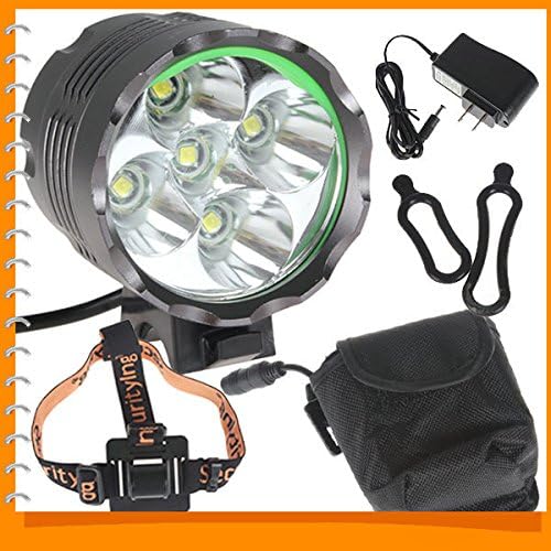 FBUY 5pcs! Securitylng High Power 6000 Lumen 5 x CREE XML T6 LED Bike Lamp Bicycle Head Light & Headlight Headlamp + 8000mAh Battery