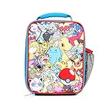 Pokemon All Over Print Multi Characters Insulated Lunch Bag for Kids with Mesh Pocket