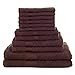 Lavish Home 12-Piece 100-Percent Cotton Towel Set, Chocolate