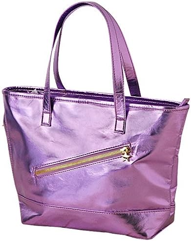 Amazon Saii ファスナー使い メタリックミニトートバッグ B5 ブランド パープル トートバッグ