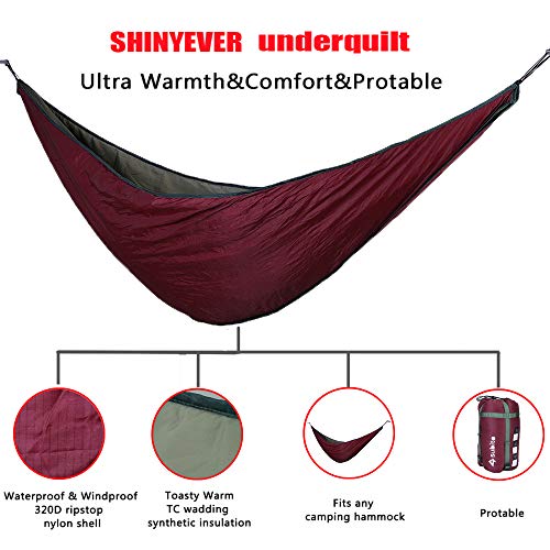 SHINYEVER Unique Underquilt Hammock Outdoor Sleeping Bag for Camping