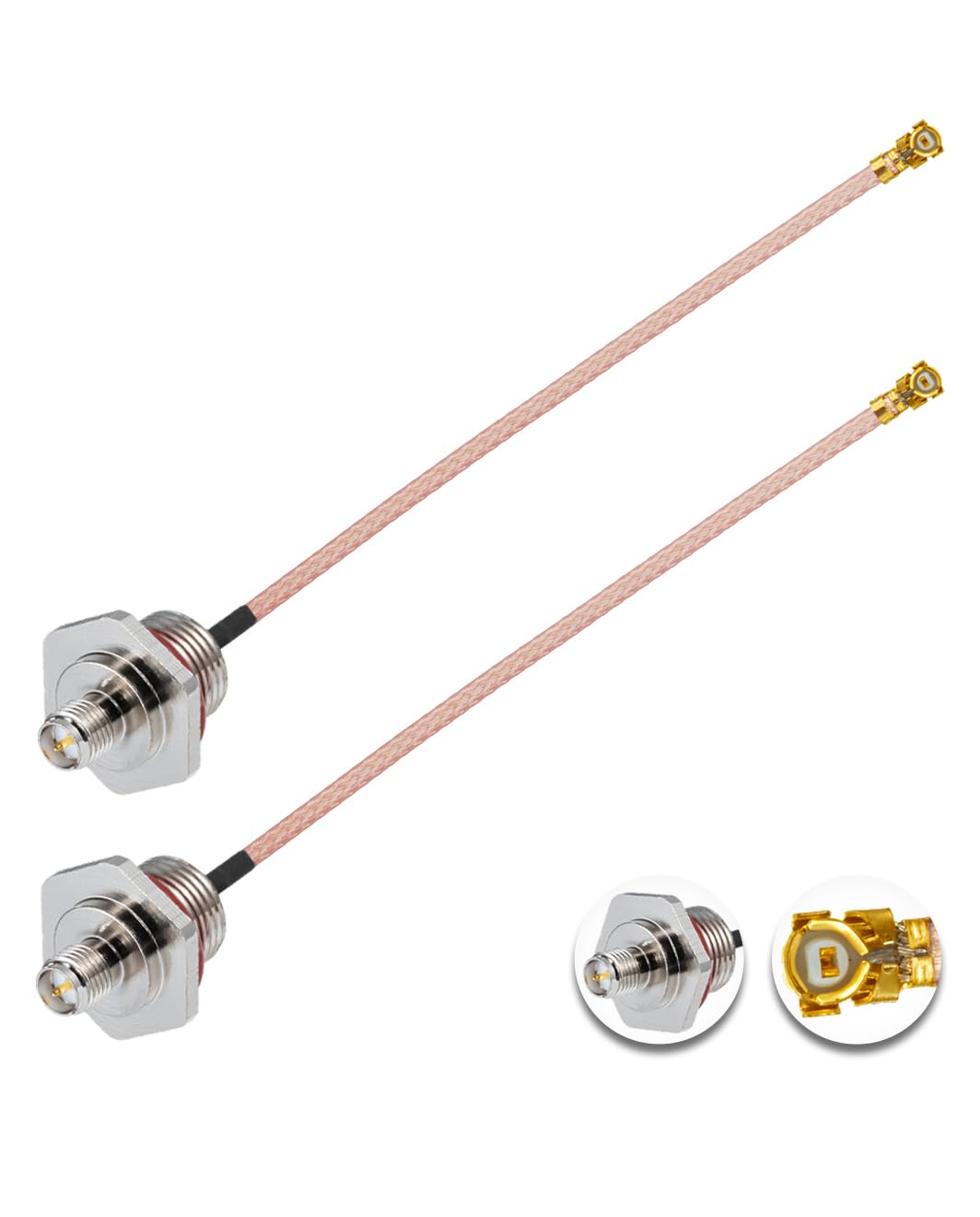 Vecys 2PCS U.F.L1 to RP SMA Female Waterproof Box M12 Low Loss Coaxial Cable 6" /15CM U.F.L1 to RP SMA Female RG178 Coaxial Pigtail Cable for Wireless Routers Mini PCIE Network Cards PCI