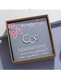 AnalysisyLove - Collar de 3 generaciones, de plata de ley, con 3 círculos, para abuela, nieta, cumpleaños