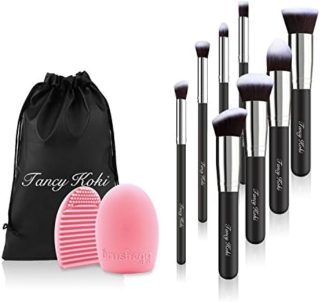 Makeup Brushes Set 8 Pcs Premium Soft Synthetic Foundation Blending Blush Eyeliner Eyeshadow Lip Kabuki Brush With 1 Free Makeup Brush Cleanner Brush Egg