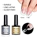 Base Coat No Wipe Top Coat Set for UV LED Gel Nail Polish, Shine Finish and Long Lasting, Soak Off UV LED Gel, 12ml Each Bottle