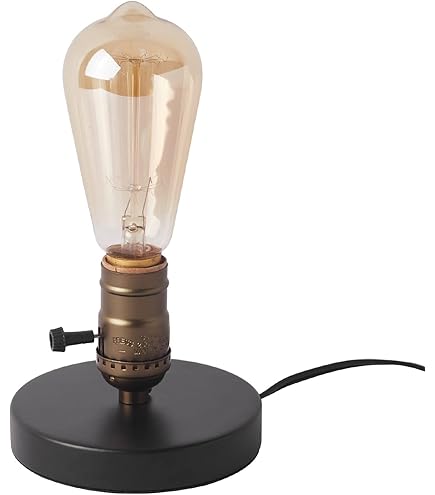 Surpars House Farmhouse Table Lamp, Vintage Desk Decor with Glass