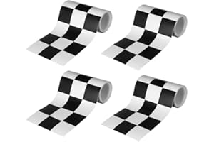 IWOWHERO 4 Rolls Waterproof Peel and Stick Checkered Wallpaper Border, 240cm Roll, Bathroom Wall Trim