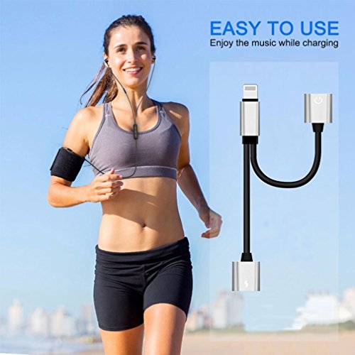 image for Ambrrhty Car Charger Headphone Adapter for iPhone X Adapter AUX Audio 