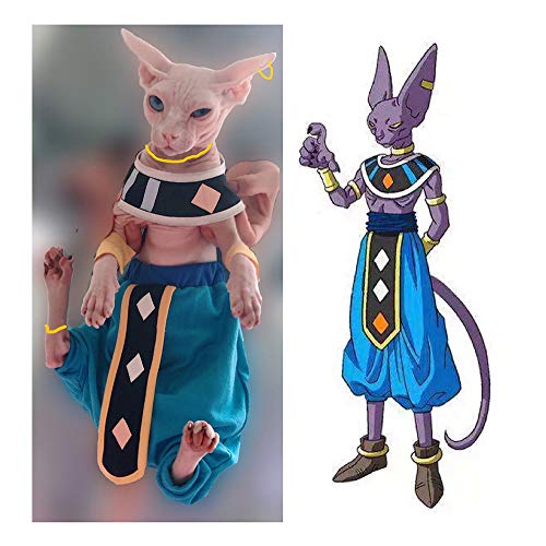 Khemn Luxury HANDMADE 100 Cotton Dragon Ball Star Cat Beerus Costume 