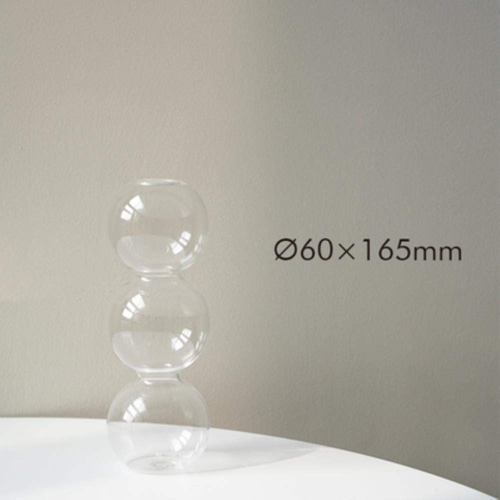 zalati Glass Vase with Crystal Ball Bubble Style for Flower Arrangement Hydroponics Ware Home Decor
