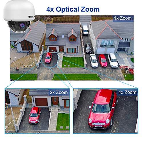 Dericam Outdoor PTZ WiFi Security Camera,1080P IP Surveillance CCTV Camera,Pan/Tilt/Zoom,4X Optical Zoom,Night Vision,Motion Detect,IP65 Weatherproof Pre-Instal 32G SD Card, White - Thumbnail 4