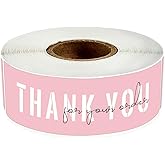 Pink 1x3 Inch Thank You for Your Order Stickers, Thank You Stickers Small Business, Packaging for Small Business, Order, Decoration, Gifts, 1 Roll with 120 Labels