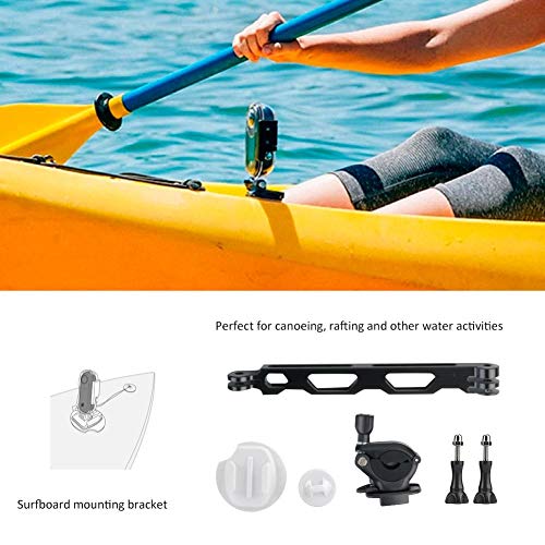 fo sa Action Camera Set, Outdoor Action Camera Shooting Camera Accessories with 16.4cm Helmet Extension bar for Canoeing, Rafting and Other Water Sports