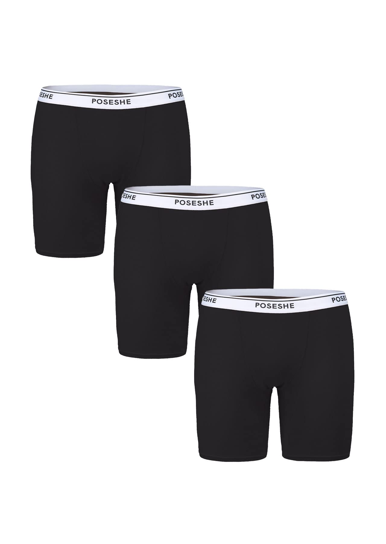 POSESHE Women's Boxer Briefs 8″ Inseam, MicroModal Anti-Chafing Boyshorts Underwear,purple,3X(22W-24W)