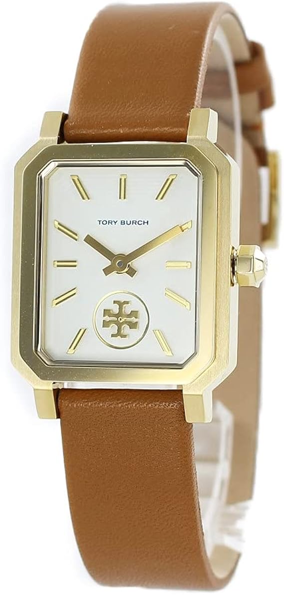 Amazon トリーバーチ Tory Burch レディース Robinson ロビンソン 白 ブラウン レザー 革 ゴールド スクエア 四角 Tbw1503 腕時計 並行輸入品 レディース腕時計 腕時計 通販