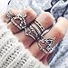 Dolland 10 PCS Ancient Silver Ring Ornaments Retro Geometric Arrows Ring Diamond ring