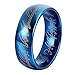 8mm Blue Tungsten Ring with 