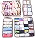 Amelitory Underwear Organizer Drawer Divider Foldable for Bras Panties Socks 4 Set, Beige