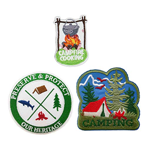 Cute-Patch Hiker Ornament Camping Hiking Outdoor Embroidered Iron on Sew on Patches Hat Pin DIY