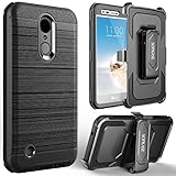 LG K20 Plus Case / LG K20 V Case, SOPKASE with [Built in Screen Protector] Heavy Duty Full-Body Rugged Dual Layer Protection Locking [Belt Swivel Clip] Holster with [Kickstand], Black