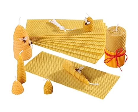 Bienenwachs-Kerzen Bastelset - 15 x 100% reine Bienenwachs-Platten 10 x 25 cm - selber machen basteln Set Kinder