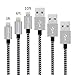 iPhone Charger Cables, HW 3PACK 3FT/6FT/10FT Lightning Cable,8 Pin Nylon Braided Charger Cable Charging Cord Certified for iPhone X/8/8 Plus/7/7 Plus/6s/6s Plus/6/6 Plus,iPad/Air/Mini (Black Gray)