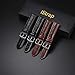 iStrap Leather Watch band Alligator Grain Calfskin Replacement Strap Stainless Steel Buckle Bracelet for Men Women-18mm 19mm 20mm 21mm 22mm 24mm-Black Brown