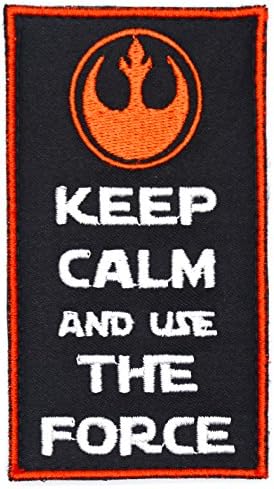 1 7/8" X 3 4/8" Keep Calm and Use The Force Rebel Alliance Emblem Star wars Velcro Patch Tactical