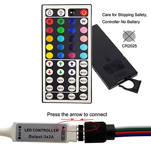 Striscia LED,5m luci led colorate RGB con 44 Tasti Telecomando y controllo app,impermeabile,per casa, cucina, festa, TV, decorazione
